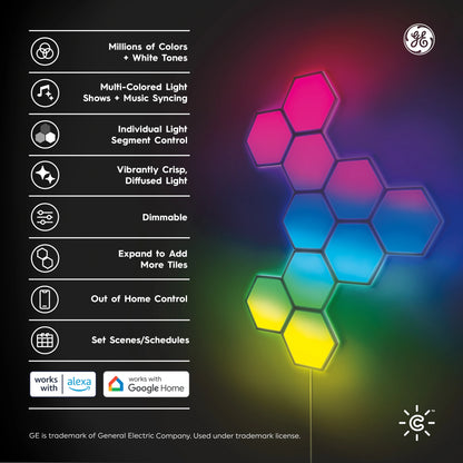 10 -Pack 1-Ft X 1-Ft Multicolor LED Panel Light