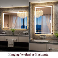 Morden White 40 In. W X 60 In. H LED Rectangle Aluminum Alloy Framed Vanity Wall Mirror