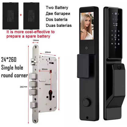 Alexa Voice Control Smart Door Lock Tuya APP 3D Face Recognition Electronic Digital Smart Door Lock with Camera