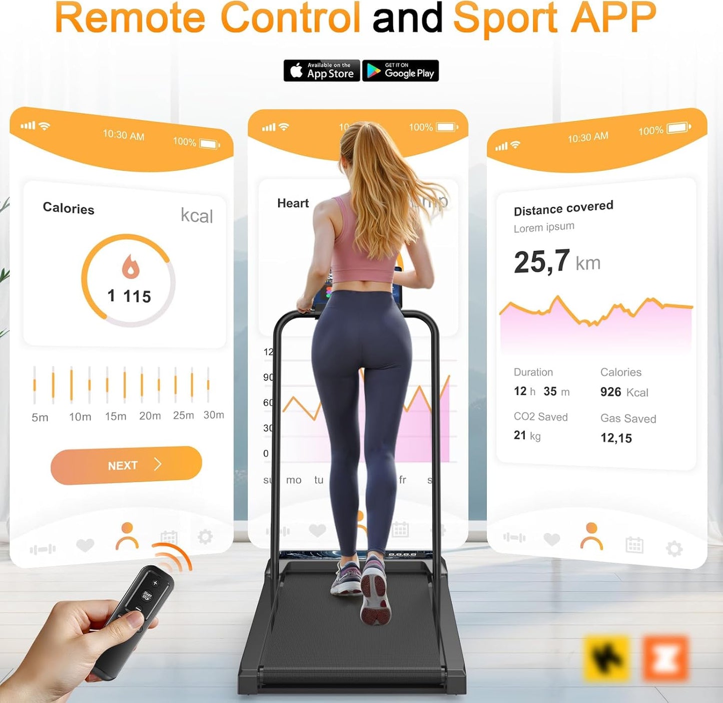 Walking Treadmill Pad with Incline Handle Bar