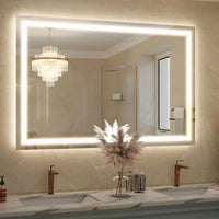 Morden White 40 In. W X 60 In. H LED Rectangle Aluminum Alloy Framed Vanity Wall Mirror