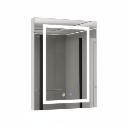 24 In. W X 30 In. H Rectangular Aluminum Light Medicine Cabinet with Mirror, Defogging, Mounted Recessed or Surface