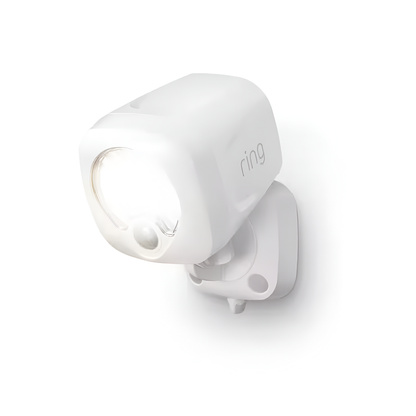 Smart Lighting White Motion Activated Outdoor Integrated LED Spotlight Battery