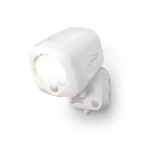 Smart Lighting White Motion Activated Outdoor Integrated LED Spotlight Battery