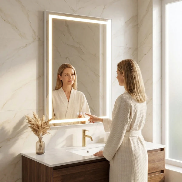 LED Vanity Mirror Built to Enhance Daily Routines, Aluminum Frame, Anti-Fog Function, Stepless Dimming Control