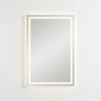White 40 In. W X 60 In. H LED Rectangle Aluminum Alloy Framed Vanity Wall Mirror — Studio Shot